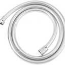 PNXKTXO 59 Inches Silicone Shower Hose Replacement Extension Shower Head Hose for Bathing, Pet Cleaning and Toilet (Silver) Pack of 3