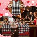 3 Pcs Farmhouse Holiday Table Runner Set Heart Valentines Day Shamrocks St. Patrick's Day Easter Egg Table Runner for Home Dining Room Kitchen Decor, 13x72 Inch(Buffalo Plaid)