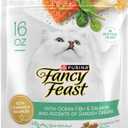 Purina Fancy Feast Dry Cat Food with Ocean Fish and Salmon - (Pack of 4) 16 oz. Bags, BB Date Not Found 