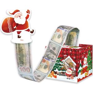 Quimoy Christmas Money Box for Cash Gift, Money Gift Boxes for Cash, Surprise Box Gift Box for Money, Christmas Money Box for Women Men Boys Girls (Red)