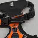 PHOEPET No Pull Dog Harness Medium Reflective Front Clip Vest with Handle,Adjustable 2 Metal Rings 3 Buckles,[Easy to Put on & Take Off](M, Orange)