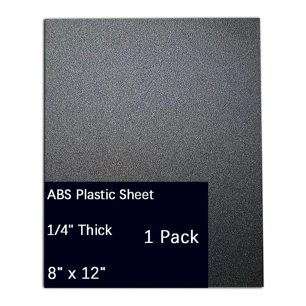 1 Pcs Black ABS Plastic Sheet 8" x 12" x 1/4" Thick (6mm),Thin Rigid Sheet ABS Plastic Board for Sign, Craft, DIY Display Project