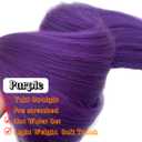 Dark Purple Braiding Hair Pre-stretched Yaik Straight 4 Packs/Lot Colored Synthetic Hair Extensions Crochet Braids for Black Women 90g/Pack 26 Inch