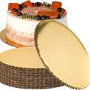 Fit Meal Prep 20 Pack Cake Boards, 12 Inch Round Gold Cake Circles, Disposable Pizza Circles Cake Pan Base Stand for Desserts and Pastries, Greaseproof Cardboard Cake Rounds for Cake DIY, Birthday