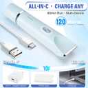 Women's Bikini Trimmer, 2-in-1 Electric Shaver for Bikini Line, Legs, Underarms, Face - Waterproof Women's Electric Shaver for Sensitive Skin, USB Rechargeable (Blue)