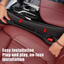 Car Seat Gap Filler Organizer 2 PCS Black Universal Seat Gap Plug Blocker Anti-Drop Console Catcher Phone Keys Storage for Car Truck SUV Auto Accessories Style1
