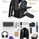 Backpack for Men Women, School Backpack, Large Quilted College Bookbag for Men, Water Resistant Travel Work Backpacks, Business Computer Back Pack with Reinforced Straps, Fits 17" Laptop Black