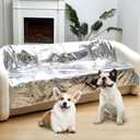 Kigley 2 Pcs Pet Deterrent Mat to Keep Dogs Off Couch, Non-Electric Cat & Dog Deterrent Mat Pain Free Couch Covers to Keep Pets Off Furniture Bed Indoor(Cream)