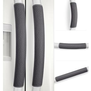 Refrigerator Handle Covers, 5 PCS, Adjustable Appliance Handle Covers, Keep Your Kitchen Clean, Microwave Oven Stove Dishwasher Handle Protector, Non Slip Fridge Handle Cover (Charcoal Black)