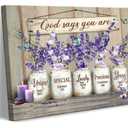 Christian Inspirational Bible Verse Canvas Wall Art God Says You Are Wall Decor Pictures Marson Jars and Butterfly Lavender Religious Artwork for Women Girl Bathroom Bedroom Decoration 16x24in