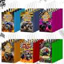 Kolldenn 24 Pcs Monsters Truck Party Favor Bags Truck Theme Gift Goodie Paper Bags with Handles Racing Car Candy Treat Pouch for Monster Party Birthday Decorations Baby Shower Supplies