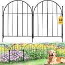 10PACK Garden Fence,11FT(L) x17inch(H) Metal No Dig Fence Animal Barrier Fence,Heavy Duty Rustproof Arched Flower Bed Edging Ornamental Wire Border Panel,Decorative Fence for Yard Patio Outdoor Decor