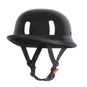 German Style Motorcycle Helmet, Thin Skull Cap Half Helmet for Adult Men Women Half Shell Helmet, Retro Half Face Helmet for Cruiser Scooter Chopper, DOT Approved(Matte Black, XX-Large)