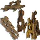 4-Piece Aquarium Driftwood Set - Natural Wood Decorations for Fish Tanks | Solid Reptile Branches, Ideal for Small Fish Hiding & Habitat Enhancement