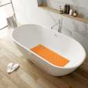 Non-Slip Bathtub Mat OTHWAY Soft Rubber Bathroom Bathmat with Strong Suction Cups (Orange, 16x31.5 inch)