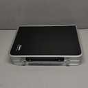 Anbte Folding Camping Table, Aluminum 24" x 16" Adjustable Height Small Folding Table with Carrying Handle, Lightweight, Portable Camping Table Waterproof for Outdoor Indoor Picnic Beach BBQ (Black)