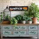 Rustic Freshly Baked Pumpkin Metal Sign - Autumn Pumpkins Pie Decorative Sign - 16x4 Inch, Vintage Style Sign for Kitchen, Cafe, Bar, Porch, Farmhouse Decor, Thanksgiving Day Decor