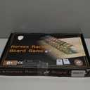 Jyquorp Metal Horse Race Board Game Racing Game Thickened Solid Wood with 11 Luxurious Durable Classic Metal Horses with 2 Dice and 2 Boxes of Cards Horse Racing Game (Walnut, Rectangle)