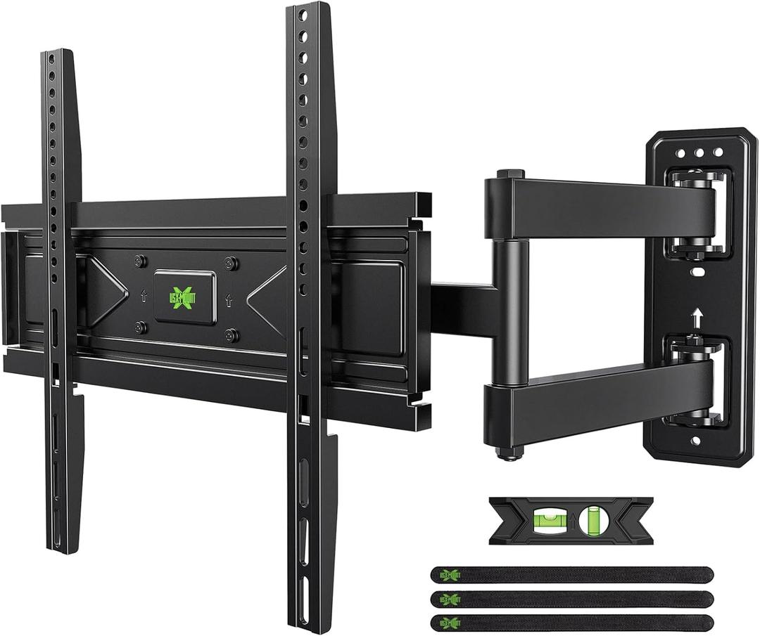 USX MOUNT Corner TV Wall Mount for 26-60 Inch TVs up to 80 lbs, Single Articulating Arm, Full Motion TV Wall Mount Bracket with Swivel and Tilt, Max VESA 400x400mm