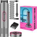 PRITECH Pubic Hair Trimmer Women - Rechargeable Bikini Trimmer for Women Pubic Hair, Wet&Dry Use, Pain-Free Electric Razor&Shaver with Standing Recharge Dock, Ideal Gift, Slate Grey