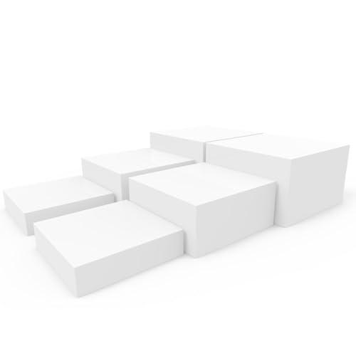PecMuikee Buffet Risers, Food Risers for Buffet Table, Display Stand Shelf for Catering Dessert Collectibles Jewelry Figures Show, Acrylic Cube Display Nesting Risers with Hollow Bottoms 6PCS 8"9"10"
