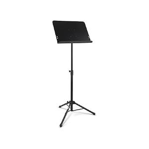 On-Stage SM7211B Professional-Grade Folding Orchestral Sheet-Music Stand (Portable, Folding, Nonslip Rubber Feet, Adjustable Height and Bookplate, Black)