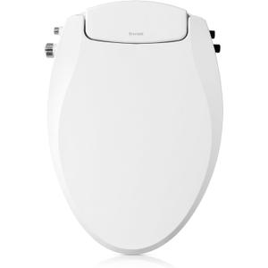 Brondell Bidet Toilet Seat, Non-Electric Swash Ecoseat, Fits Elongated Toilets, White - Dual Temperature, Dual Nozzle System - Bidet with Easy Installation