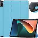 Tablet Cover for Xiaomi Mi Pad 5/5 Pro 11"(2021 Release),Ultra Slim Folio Stand Lightweight Auto Sleep/Wake Up Leather Case for Xiao Mi Pad 5 Pro 5G,with Pencil Holder (TPU-Light Blue)