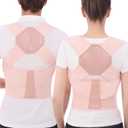 Posture Corrector for Women and Men Back Brace Upper Back Support Adjustable Breathable Shoulder Straightener (Pink, Medium)