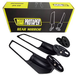 Max Protaper  Motorcycle Rear View Stealth Mirrors 360 Rotating Wind Wing Compatible with Kawasaki Ninja 300 400 650 ZX6R, Honda CBR600RR CBR250RR, Yamaha R15 R25 YZF600R, Suzuki, Ducati Sport Bikes