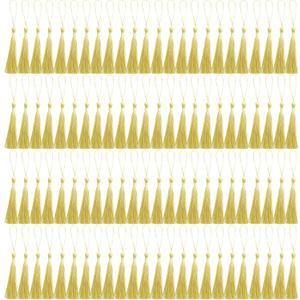 2 x MUXGOA 150 Pcs Bookmark Tassels for Crafts,Key Chain Mini Tassels for Jewelry Making & Graduation Book Marks(Light Gold)