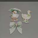Youyole 3 Pcs Silly Goose Baby Shower Table Centerpiece One Silly Goose Wood Green Gender Reveal Decor Funny Gifts with Bow Birthday Party Favor Desk Tiered Tray Decor for Boy Girl 5.9/5.5/3.9"