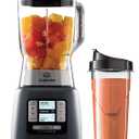 Calphalon Blender, 24-Oz Portable Blend-n-Go Smoothie Cup, ActiveSense 1200-Watt Motor, Dark Stainless Steel