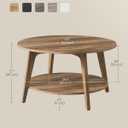 VASAGLE MAEZO Collection - Round Coffee Table, 2-Tier Center Table with Storage, Tapered Legs, Curved Transitions, 31.5 Dia. x 17.7 H Inches, Easy Assembly, for Living Room, Honey Brown ULCT243K41