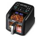 Gourmia Air Fryer 7 QT - Easy View Panorama Window & Interior Light, Guided Cooking with 12 One-Touch Presets, FryForce 360, Dishwasher Safe Accessories, Black