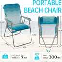 #WEJOY Folding Beach Chair for Adults, Lightweight Beach Chair with Shoulder Straps, High Back Camping Chairs with Hard Armrest, Supports 300lbs for Outdoor Lawn Concert, 15.7 inches x 24.8 inches x 30.3 inches