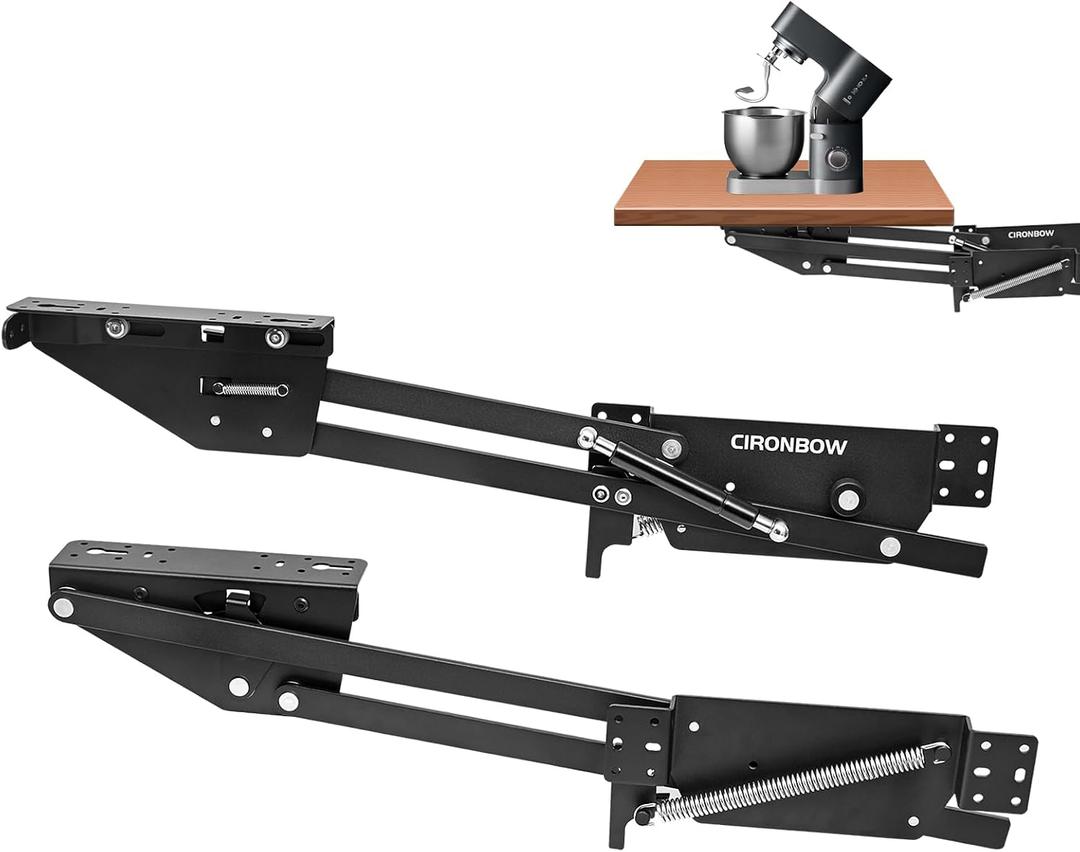 CIRONBOW Kitchen Cabinet Mixer Lift with Soft Close Locking Mechanism for Cabinet Heavy Duty Kitchen Appliance storage lifting systemMax load 50lb