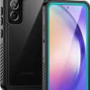 Lanhiem for Samsung A54 5G Case, Galaxy A54 5G Case, IP68 Waterproof Dustproof Cover with Screen Protector, Heavy Duty Full Body Protective Phone Case for Samsung Galaxy A54, Blue/Clear