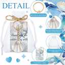 Equsion 24 Sets Seashell Keychain Beach Party Favor Last Toast on The Coast Party Bulk Gift Beach Shell Charm and Pearl Gift with Organza Bag for Nautical Wedding Baby Shower Bridal Shower (White)