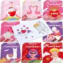 Censen 24 Pcs Valentine's Coloring Book Valentine's Gift Pages Cupid Coloring Card Heart Elephant Unicorn Hand-Drawn Book with Cute Images 12 Pages