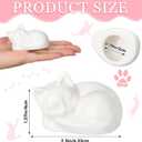 Wonderjune 2 Pack Toilet Bolt Caps Decorative Cat Toilet Bolt Screw Cover Caps Ceramic Cute Bathroom Decor Fun Themed Gadgets Replacement Parts(White)