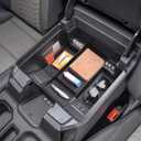 TACORBO Center Console Full Organizer Tray Compatible with Refreshed 2022-2023 2024 2025 Silverado/Sierra 1500,2024 2025 Chevy Silverado/GMC Sierra 2500HD 3500HD,Front Bucket Seats Only (Black)