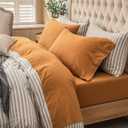 PURE ERA Jersey Knit 4pc Bed Sheet Set 100% T-Shirt Heather Cotton Super Soft Comfy Breathable Fits Mattress Up to 20" Extra Deep Pocket (Solid Burnt Orange, King)