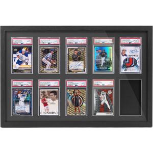 PSA Graded Card Display FramePSA Graded Display Case for Football,Baseball,Wall Mounted Trading Card Cisplay Frame,Card Cases for Sports Cards(10 Cards,Balck)