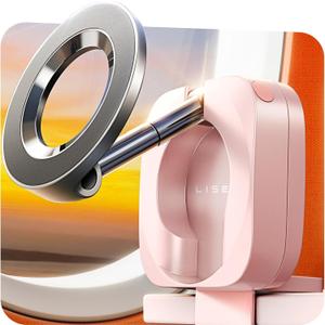 LISEN Airplane Phone Holder Travel Essentials for Women Long Flight Essentials Must Haves Handsfree for MagSafe Phone Stand Beach Vacation Cruise Essentials 2025 for iPhone 16 Pink (30 Magnets-pink)