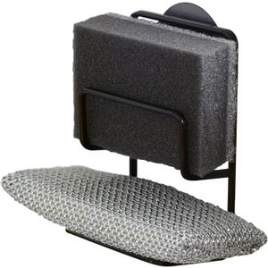 YAMAZAKI home 2265 Double Sponge Holder-Steel Rack Organizer for Kitchen Sink, One Size, Black