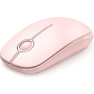 Unipows Wireless Mouse - 2.4G Slim Portable Computer Mouse with Nano Receiver, Less Noise Mobile Optical Mice for Notebook, PC, Laptop, Computer, Mac (Pink)