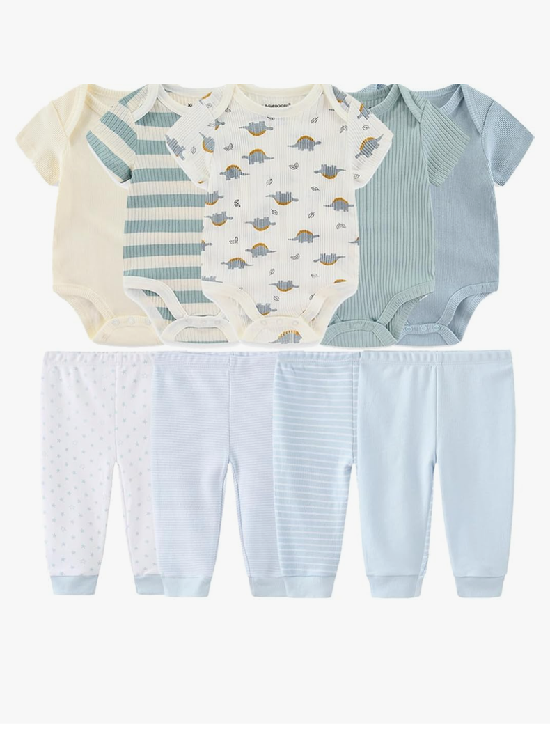 Baby Layette Set Baby Boys' 7-Piece Bodysuits Pants Set Toddler Girl Boy Unisex Baby Gift Sets. Size 12Months 