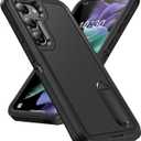 for Samsung Galaxy S23 Plus Case with Kickstand Case 3-Layer Military Grade Protective Case Cover Silicone Rugged Shockproof for Galaxy S23 Plus S23+ Phone Case (Black+Black)