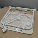 FoldWise Upgraded Folding TV Tray Table - Extra Large & Sturdy Laptop Table for Couch, Height & Angle Adjustable Desk for Dinner, Work & TV - Includes Footrest, Cup Holder, iPad Holder & Edge Stopper ((White) - Bright Wood)